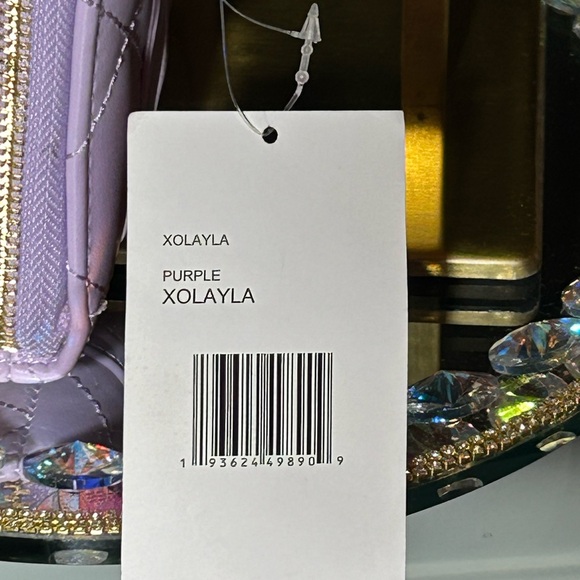 Betsey Johnson Purple XOLAYLA Clutch Crossbody 8.5” x 5” Quilted Bag NWT - Picture 4 of 16